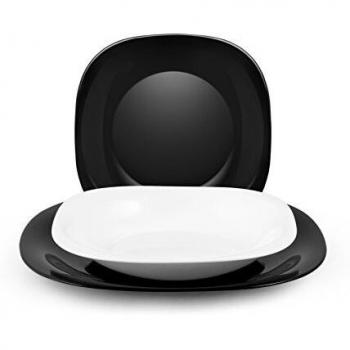 Servizio piatti 18 pezzi in opale, black&white, h&h