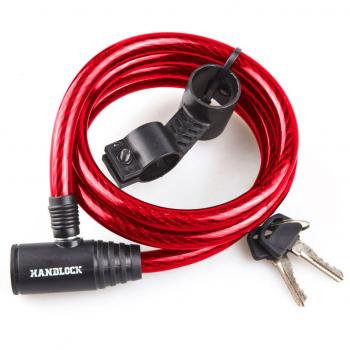 Candado bicicleta espiral Handlock con llave 1,2x150 cm rojo