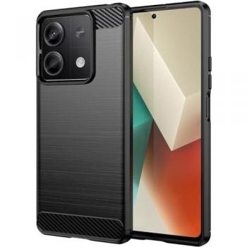 Funda Gel TPU Tipo Carbon Negra para Xiaomi Redmi Note 13 5G