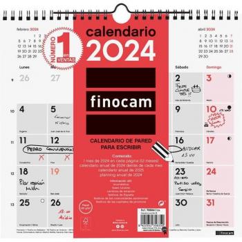 Finocam - Calendario de Pared 2024 para Escribir Tamaño M Neutro Enero-Diciembre (12 meses) Español 265x245 mm