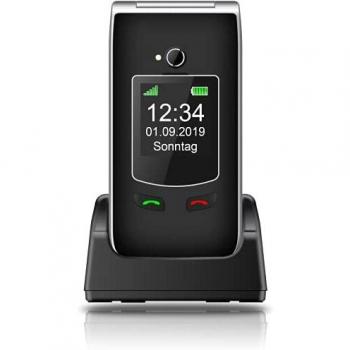 Teléfono móvil Bea-Fon SL595 Plus - Pantalla 2.4 - Cámara trasera 3 MP - Diseño plegable - Negro y Plata - Con botón SOS