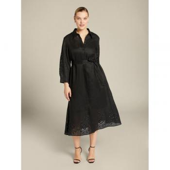 Vestido camisero de lino con bordado Elena Miró
