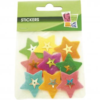 Estrellas de Fieltro Adhesivas de 20mm - Blister de 9