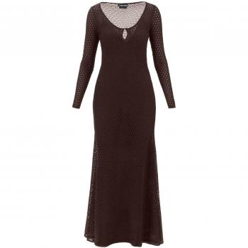 Tom Ford Maxi Dress in Lurex Crochet - Size S Brown