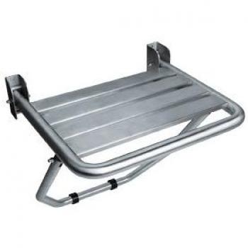 Asiento abatible con apoyo a suelo - MEDICLINICS, características: diseño ergonómico, fabricado en acero inoxidable, superficie antideslizante, capacidad de carga hasta 150 kg, instalación fácil y rápida, apto para uso