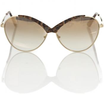 Frankie Morello Beige Metallic Fibre Sunglasses, Female, Size: ONE SIZE, Metallic Butterfly Sunglasses
