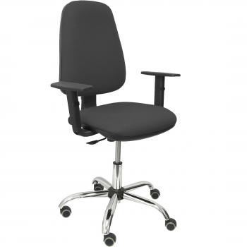 Piqueras y Crespo Silla SOCOVOS Bali Negro Brazos Regulables Oficina, Tela, 116x48x48 cm