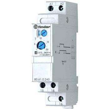 Finder 80.61.0.240.0000 Timer Relay, Monofunctional, Time Range: 0.05 - 180 seconds, AC Voltage: 24 - 240V, 1 Change-over Contact