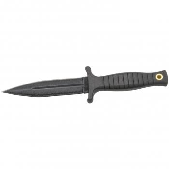 Cuchillo botero Third H0062 con hoja de acero 420 de 12 cm, mango de ABS negro, funda de nylon