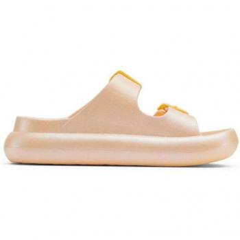 Duuo - Sandalias abiertas de mujer monocolor con doble hebillas al tono, color amarillo, material Eva