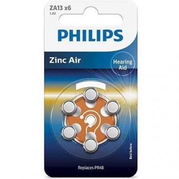 PHILIPS Blister 6 Pilas Zinc Aire Ideal para audifonos