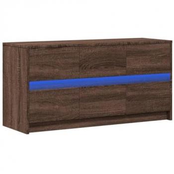 Mueble de TV LED madera ingeniería marrón roble 100x34x50 cm