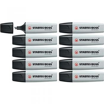 Marcador STABILO BOSS ORIGINAL Pastel - Caja con 10 unidades - Color gris polvoriento