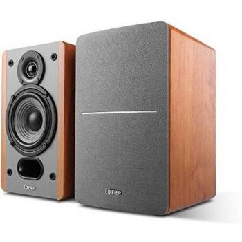 Edifier P12 Passive Bookshelf Speakers - 2-way Speakers with Built-in Wall-Mount Bracket - Wood Color - Pair - Needs amplifier or receiver to operate - Receiver/Amplifier Sold Separately