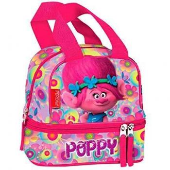 Bolsa portamerienda Trolls Poppy Flowers doble bolsillo