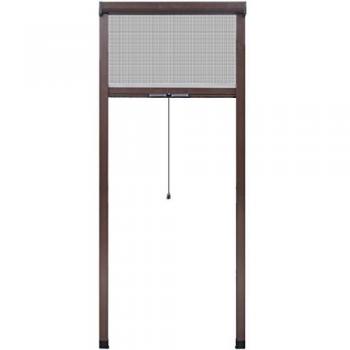 vidaXL Mosquitera marrón enrollable para ventanas, 80 x 170 cm