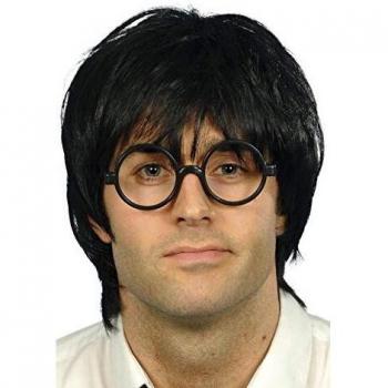 Smiffy'S 21225 Set De Colegial Con Peluca Y Gafas, Negro, Tamaño Único