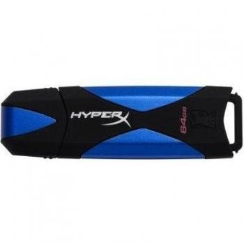 HyperX 3.0 DTHX30/64GB - Memoria USB gaming de 64 GB, Negro y azul