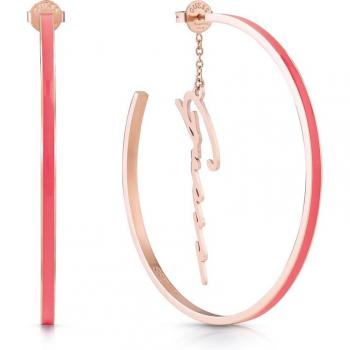 Pendientes Guess Ladies Earrings UBE70199 - Pendientes de acero inoxidable, diseño moderno, cierre a presión, con detalles brillantes y logotipo de la marca