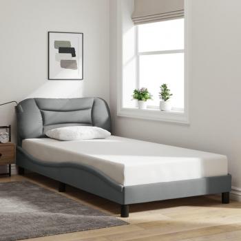 Cabecero de Tela Gris Claro 100x200 cm con Estructura de Cama Vidaxl