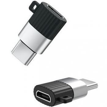 Adaptador Micro USB a USB-C 2.4A Negro