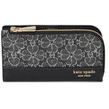 Kate Spade New York Women's Black Spade Flower Slim Bifold Wallet, One Size