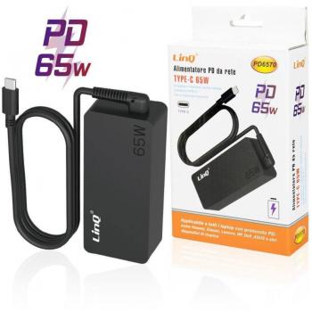 Cargador Portátil PD 65W con Interfaz Type-C para Notebook y Smartphone