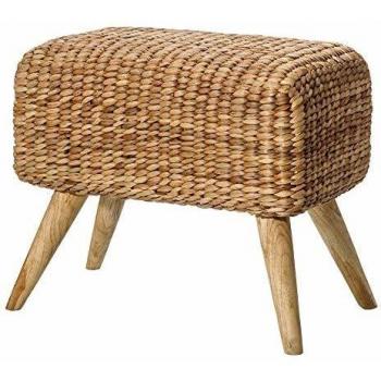 Taburete Trenzado rústico Natural rattán de 45x34x54 cm - LOLAhome