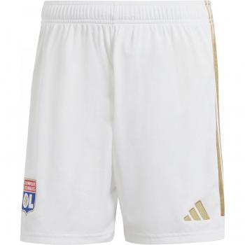 Olympique Lyon adidas Home Shorts 2023-24 - Male - White - Size: Medium (34 Waist)