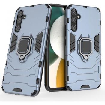 Funda Magnética Azul con Anillo para Móvil Samsung Galaxy A34 5G - Carcasa Antigolpes Resistente Rígida Dura [Tecnología de Absorción de Golpes] Soporte para Ver Multimedia en Man