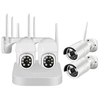 Kit de Seguridad para el Hogar Daewoo NVR504 con 4 Cámaras Exteriores, Acceso a Distancia y Disco Duro de 1TB