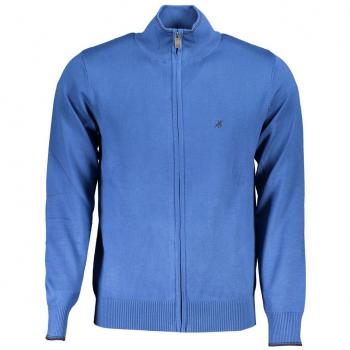 U.S. Polo Assn. Men's Blue Embroidered Long Sleeve Zip Cardigan - 3XL