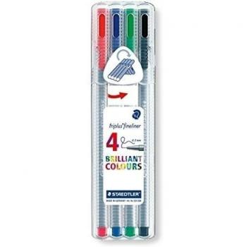 STAEDTLER 334 SB4 - Bolígrafo Punta Fina, 4 Unidades, Multicolor