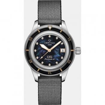 Reloj automático de mujer Certina Aqua DS PH200M 39mm con correa textil gris