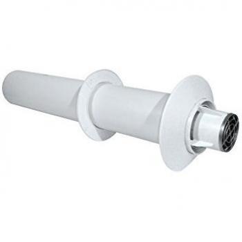 Terminal Horizontal UBBINK Rolux Gaz 80/125 mm Aluminio/PVC Blanco con 2 Rosetas - 223093