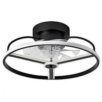 Ventilador de Techo BORA FABRILAMP 60W DC Negro 8 Aspas 18x50x50cm LED 6 Velocidades Mando a Distancia con Funciones de Memoria, Temporizador y Regul