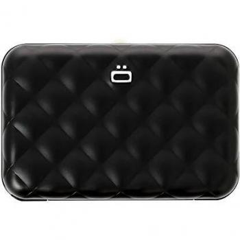 Ãgon Smart Wallets - Cartera Mujer de Aluminio Quilted Button - Tarjetero RFID antirrobo - Capacidad 10 Tarjetas y Billetes - Negro