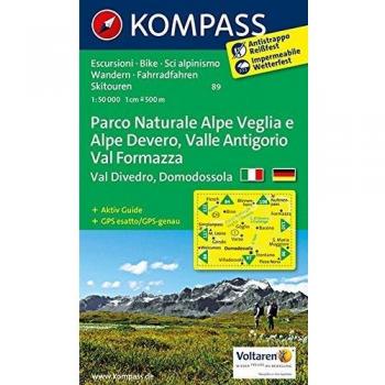 Mapa excursionista y topográfico 1:50,000 Parco Naturale Alpe Veglia e Alpe Devero con guía de actividades y rutas de ciclismo y esquí, GPS preciso