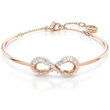 Swarovski Hyperbola Infinity Bangle, White, Rose Gold-tone Plated, Crystal
