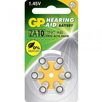 GP Batteries GPPBZZ10F000 Pack de 6 Pilas cinc Air para audiófono ZA10-D6
