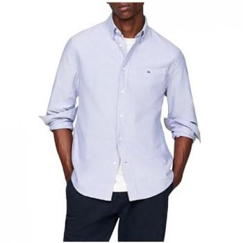 Tommy Hilfiger Men's Regular Fit Royal Blue Oxford Long Sleeve Shirt