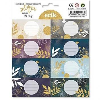 Etiquetas adhesivas Glitter - Pegatinas libro nombres / Pack etiquetas escolares - Vuelta al cole material escolar