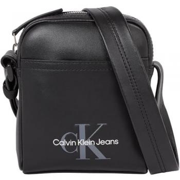 Calvin Klein Jeans Monogram Soft Black Crossbody Messenger Bag One Size