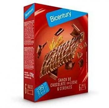 Bicentury Snack De Chocolate Con Leche & Cereales - Caja de 6 unidades