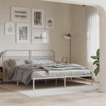 Cabecera de cama metálica blanca 183x203 cm