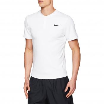 Nike Court Advance Solid Manga Corta Polo, Primavera/Verano, Hombre, Color White/White/