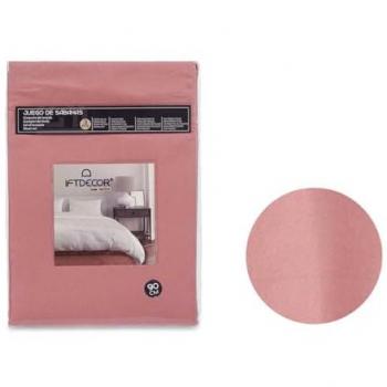 Juego de Sábanas Rosa para Cama de 90 - 3 Piezas
