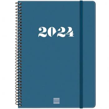 Finocam - Agenda 2024 Semana Vista Horizontal My E10 Espiral Catalán Azul 155x212 mm Enero-Diciembre