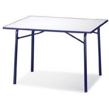 Campart - Mesa de camping blanco azul Talla:115x70x75 cm