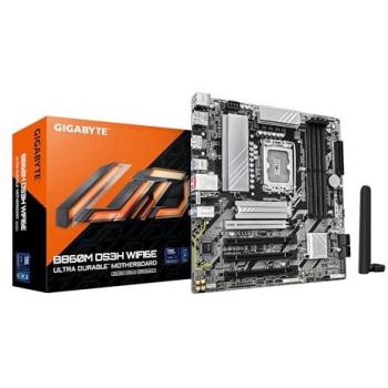 Placa Base Gigabyte B860M DS3H WIFI6E mATX para CPUs Intel LGA1851, VRM 5+1+2+1 fases, hasta 9066MHz DDR5, 1xPCIe